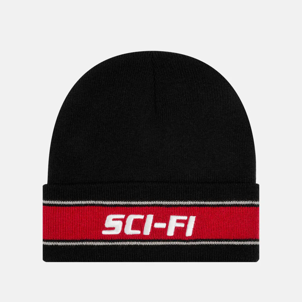 Sci-Fi Fantasy - Striped Logo Beanie - Black