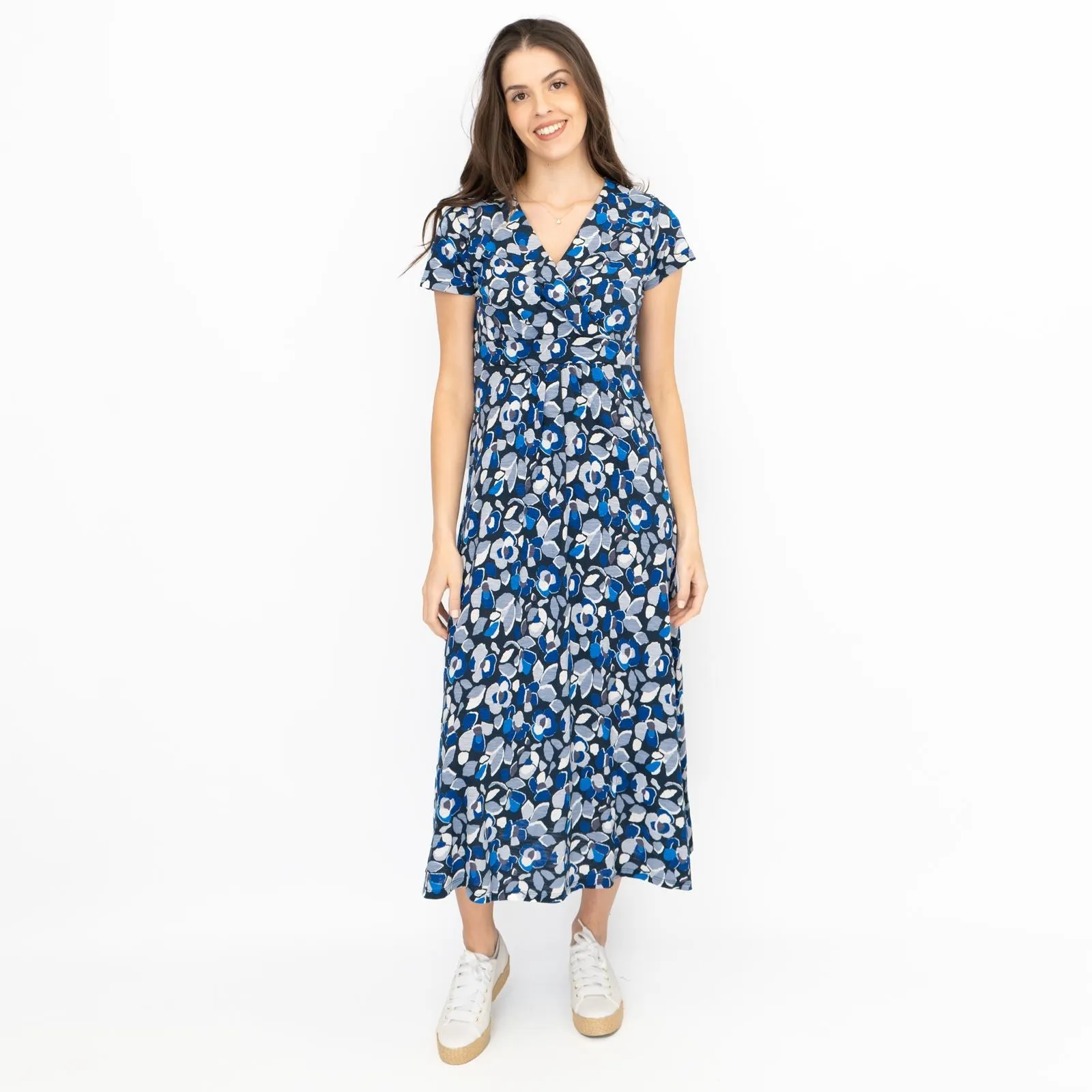 Seasalt Chapelle Jersey Midi Dress Collaged Foliage