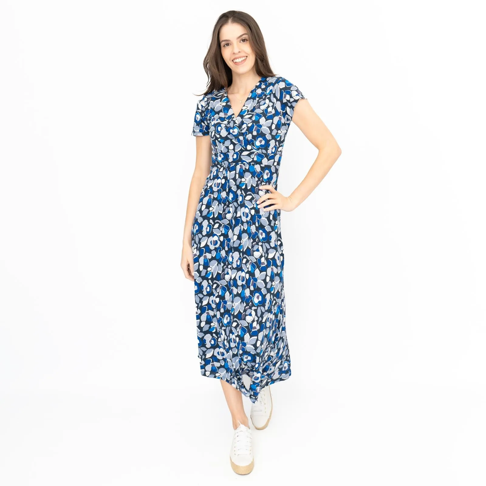 Seasalt Chapelle Jersey Midi Dress Collaged Foliage