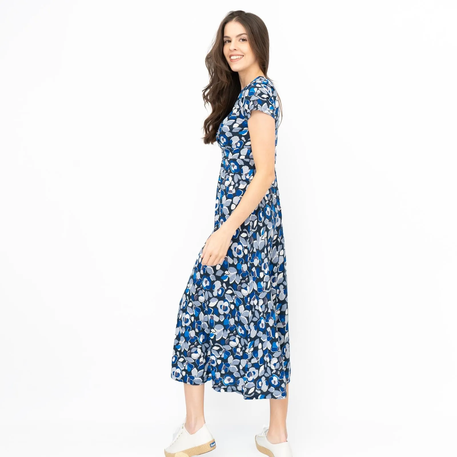 Seasalt Chapelle Jersey Midi Dress Collaged Foliage