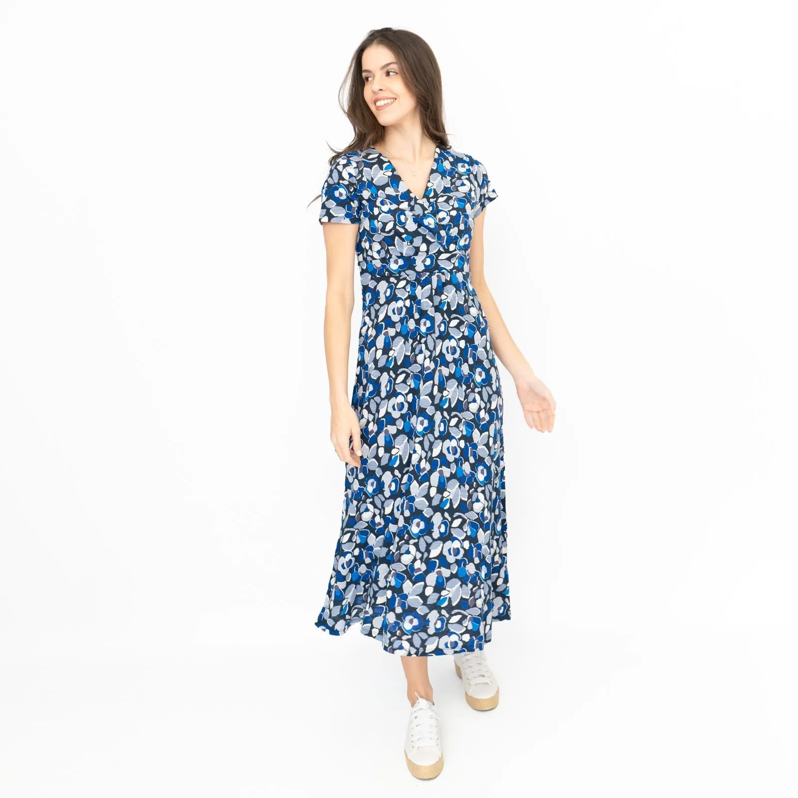 Seasalt Chapelle Jersey Midi Dress Collaged Foliage