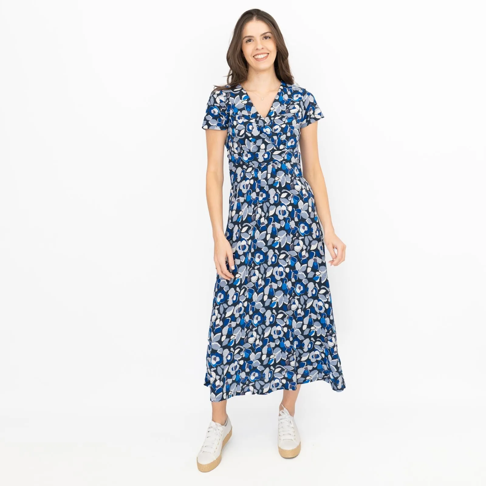 Seasalt Chapelle Jersey Midi Dress Collaged Foliage