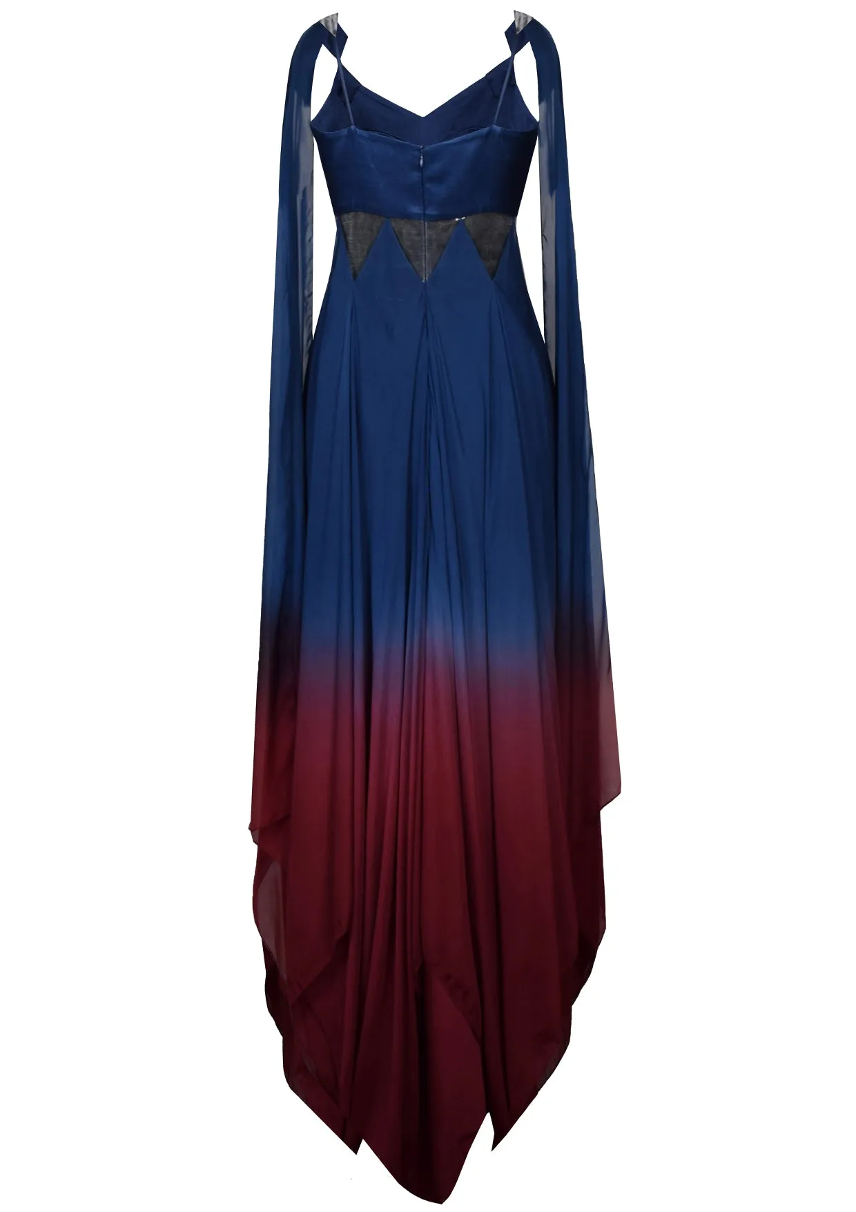 Sequin Straps Bias Cut Chiffon Maxi Dress