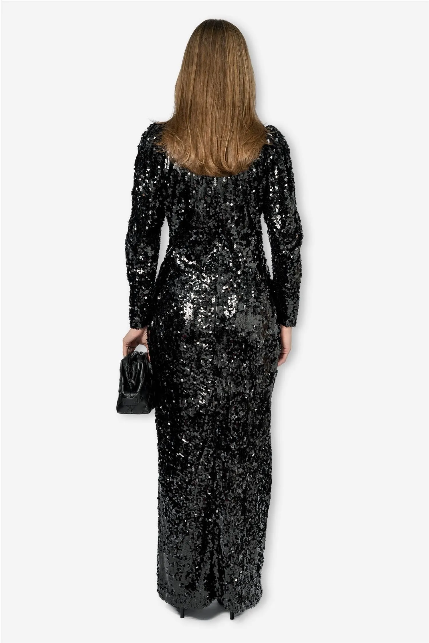 Sequins Maxi Dress Black