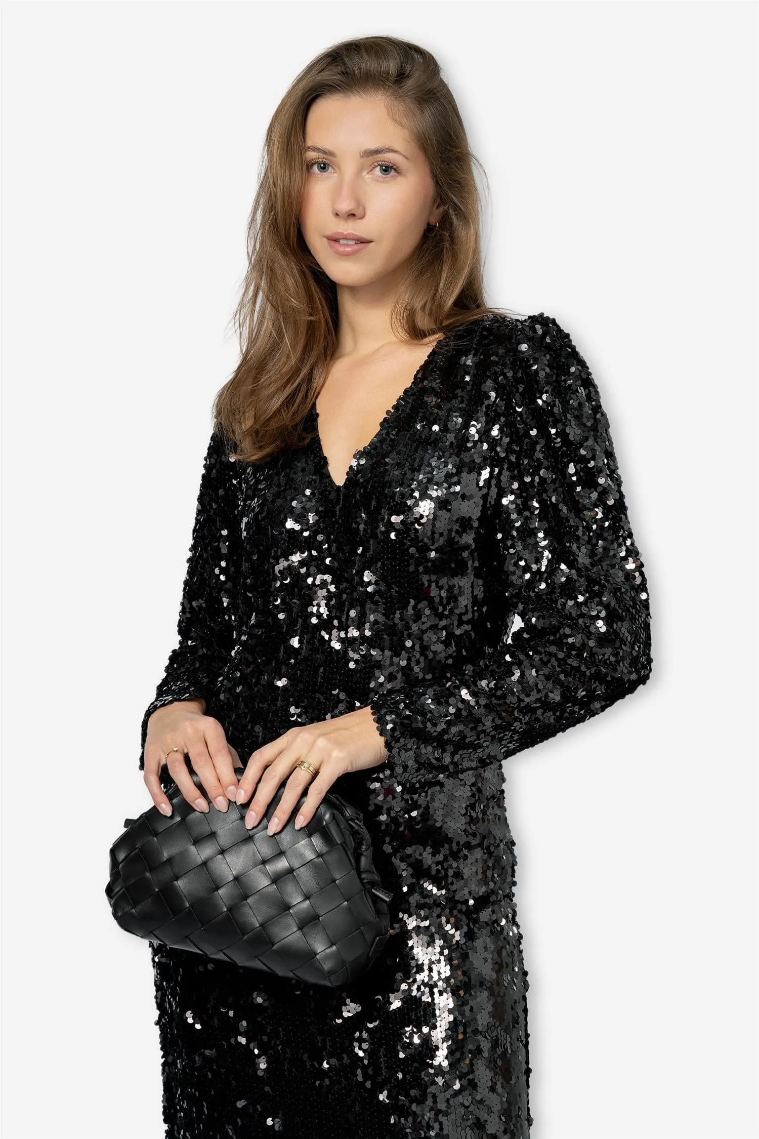 Sequins Maxi Dress Black