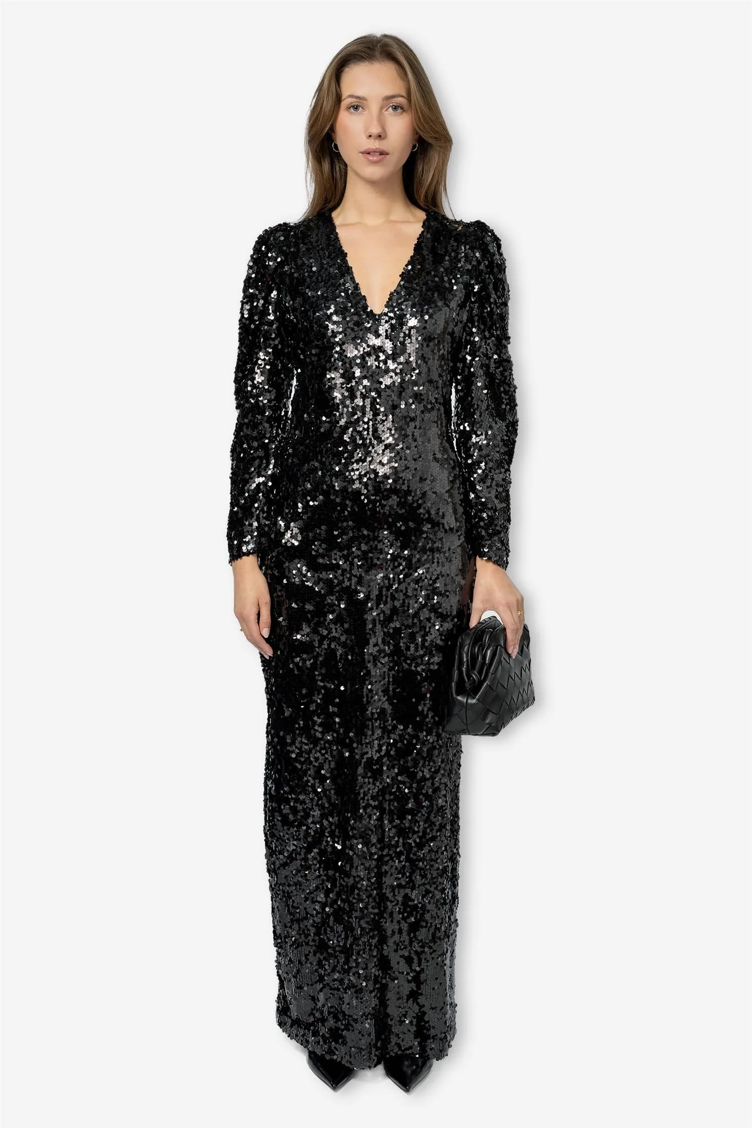 Sequins Maxi Dress Black