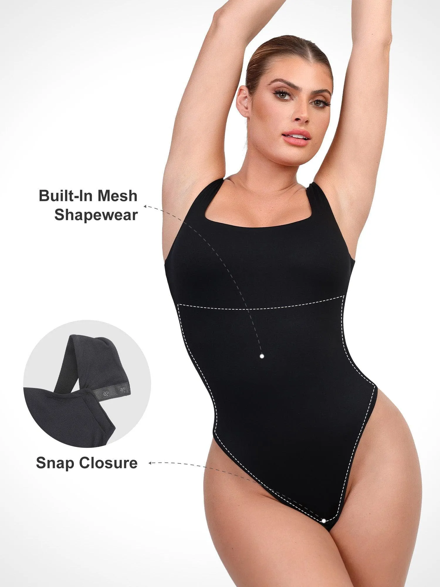 Shapewear CloudSense Tank Neck Low Back Sculpting Bodysuit