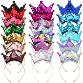 Shimmering Sequin Crown Headbands Y2KInspired Hair Accessories 1320pcs