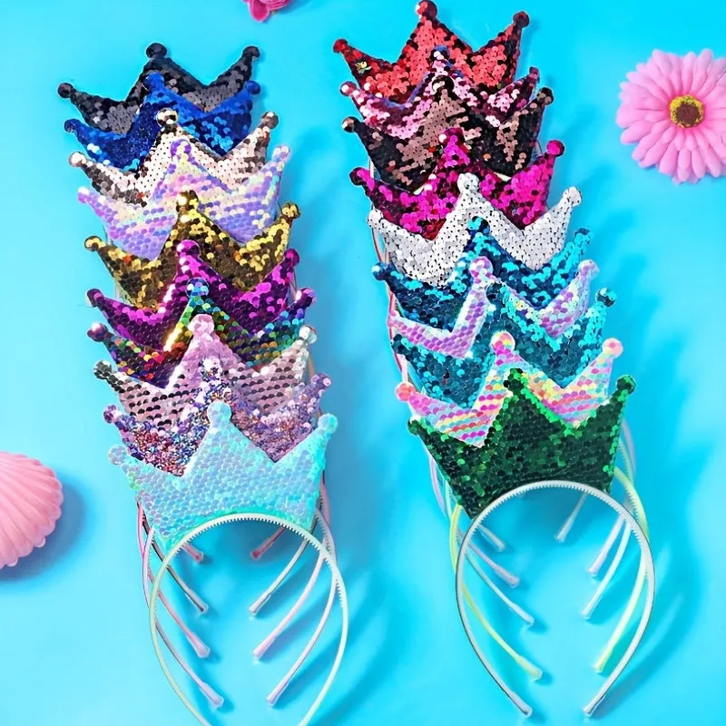 Shimmering Sequin Crown Headbands Y2KInspired Hair Accessories 1320pcs