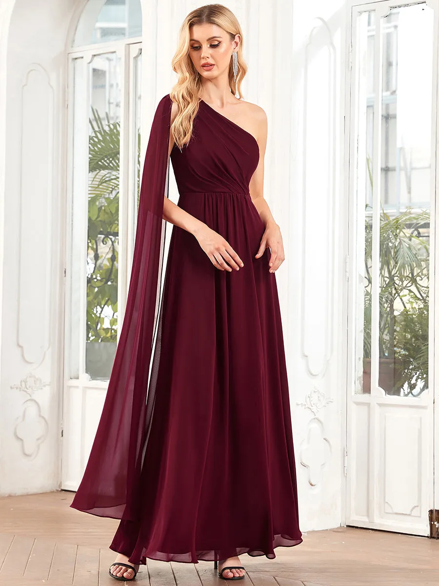 Sleeveless One Shoulder A line Wholesale Bridesmaid Dresses