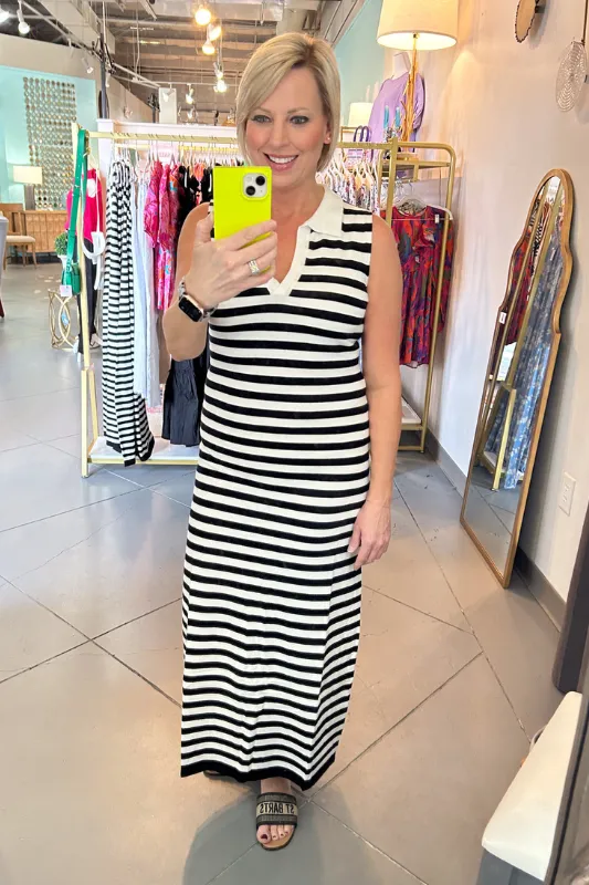 Sleeveless Striped Maxi