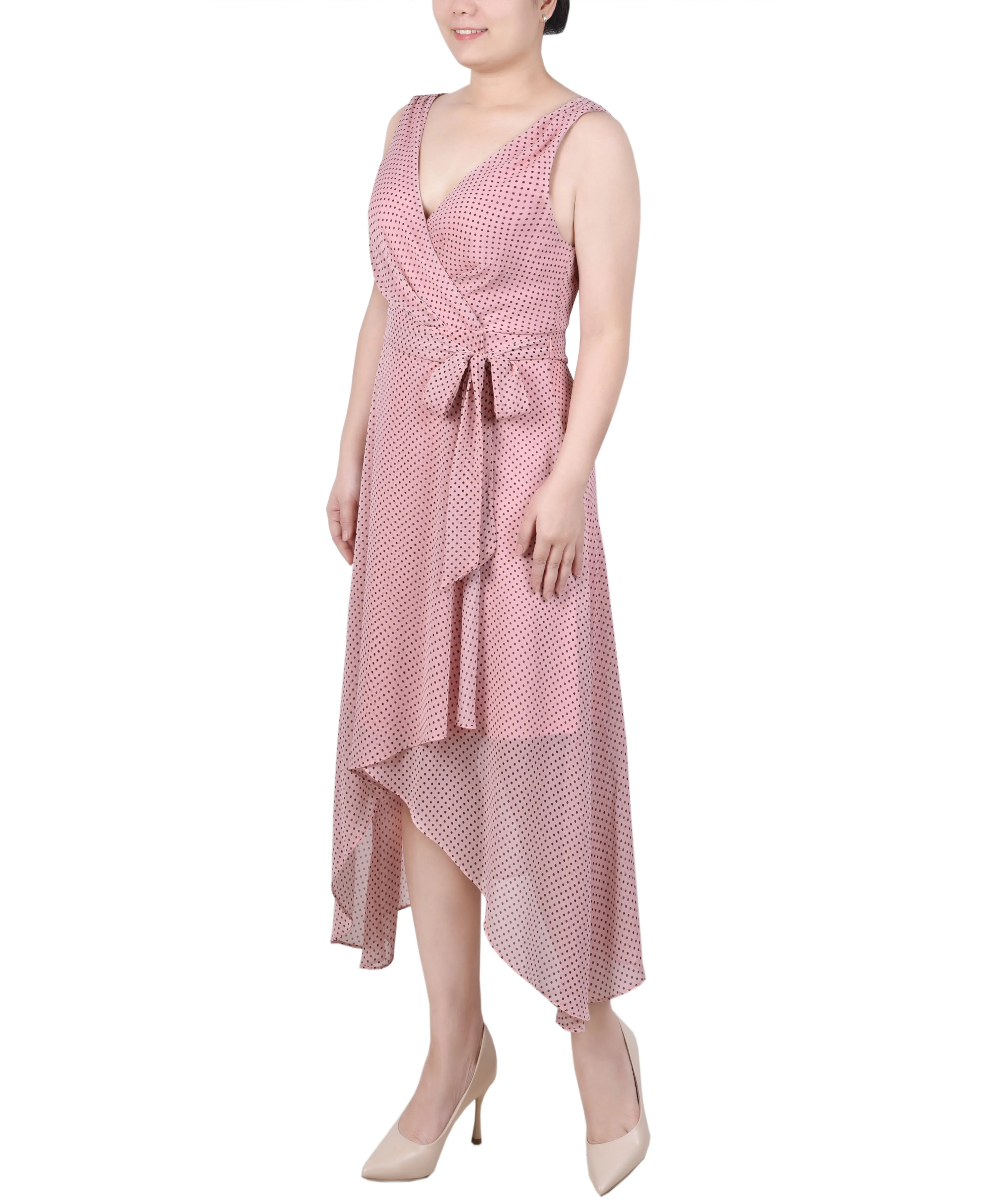 Sleeveless Wrap Chiffon Dress