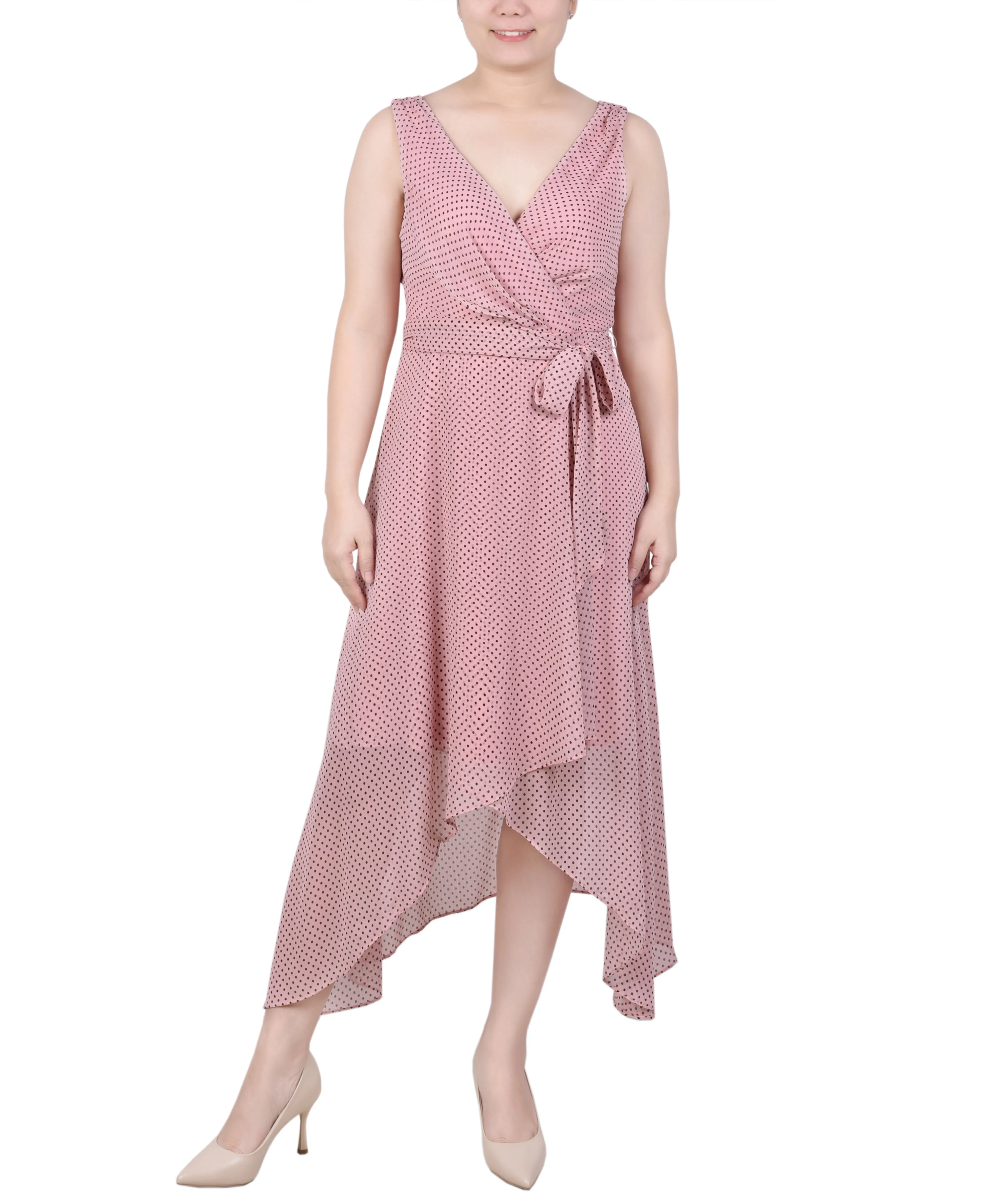 Sleeveless Wrap Chiffon Dress