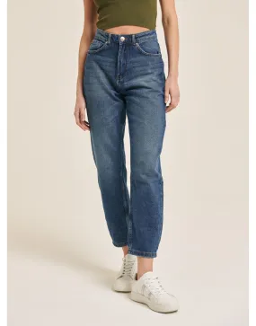 Slim Mom Jeans in Stone Blue