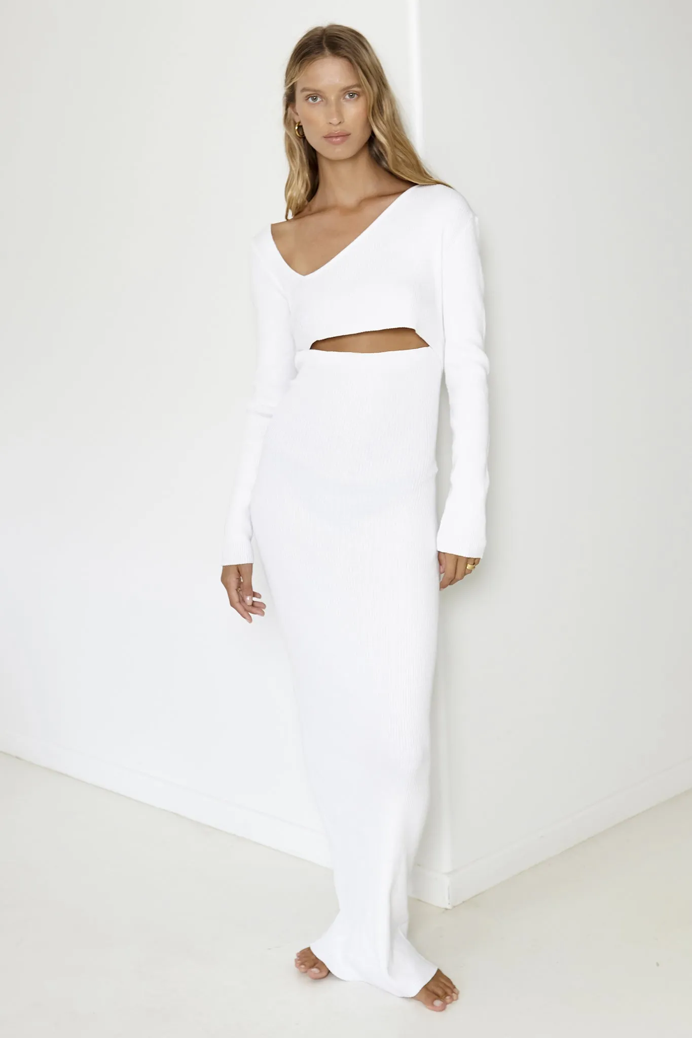 SNDYS Aurora Maxi Dress White