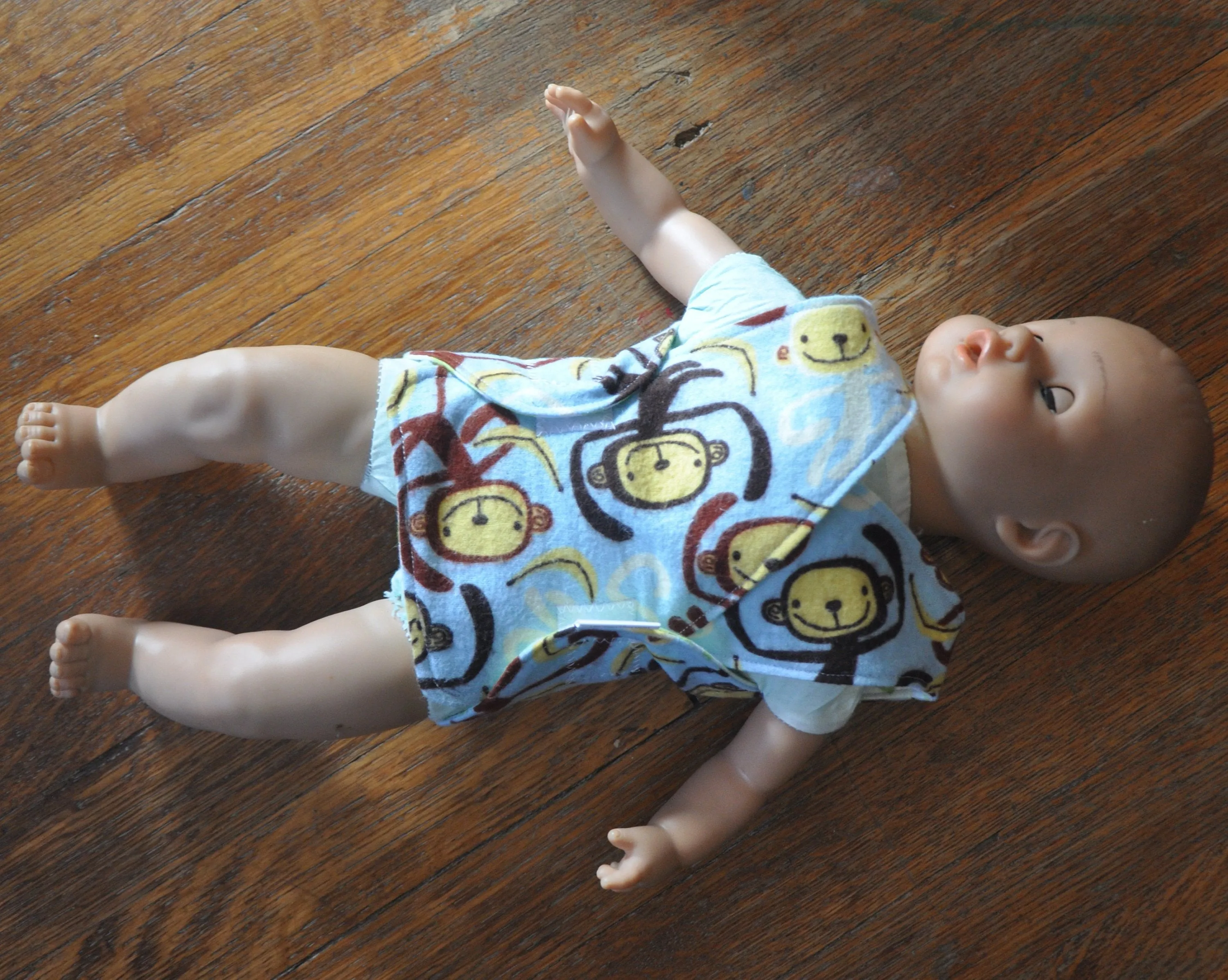 Snowflakes and Red Plaid NICU smock. 1-3 lb. Ready to Ship.