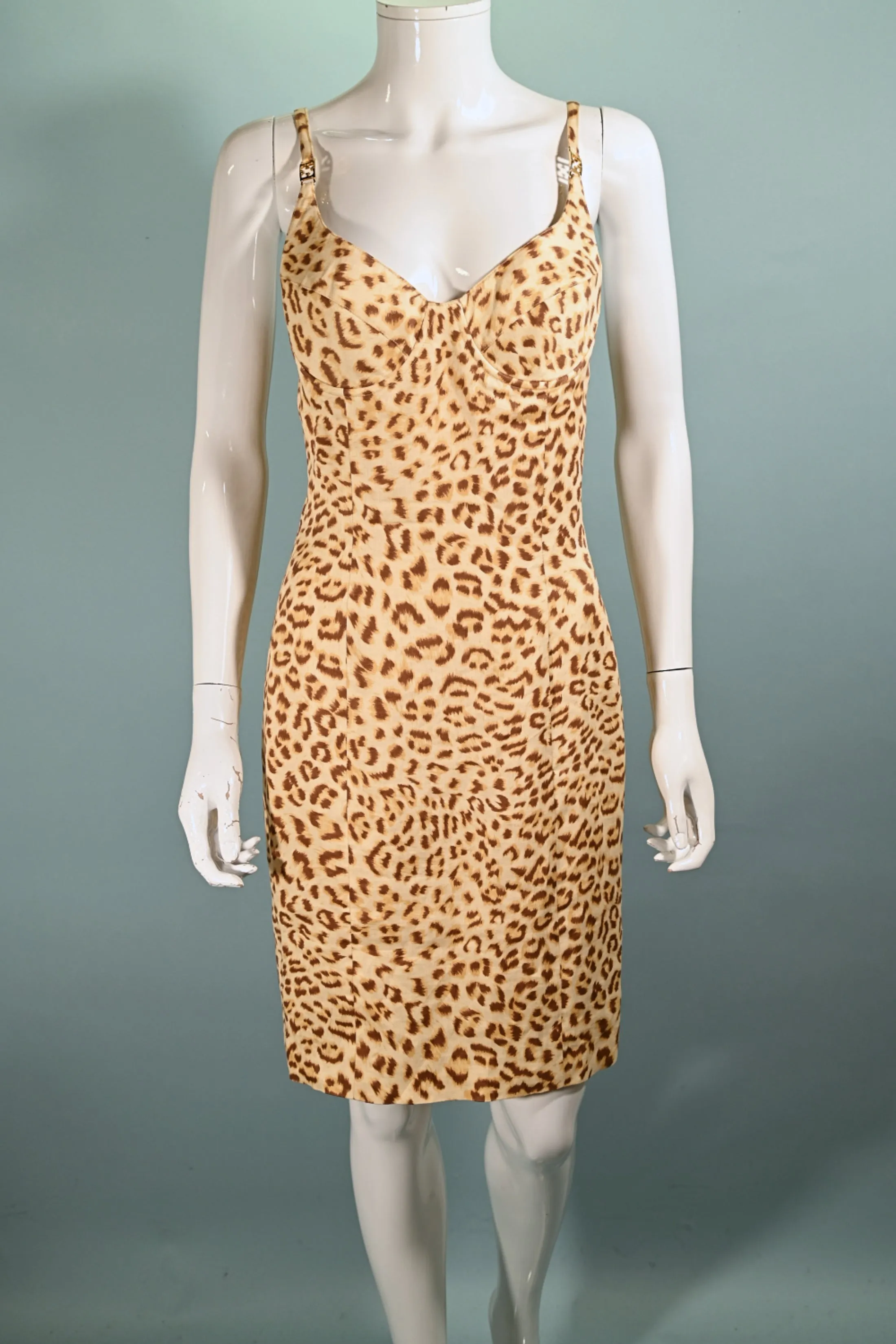 SOLD 90s/Y2K Escada Margarita Ley Leopard Print Dress DE SZ 36