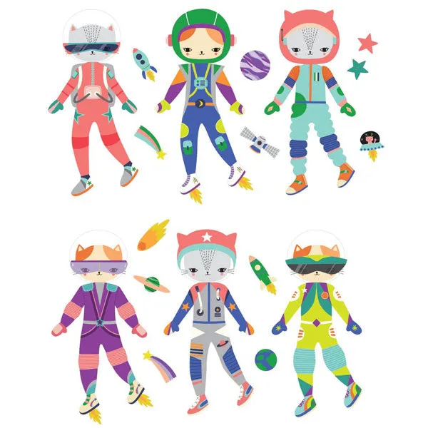 Space Cat Magnetic Dress Up Tin