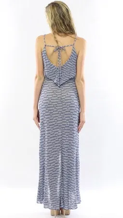 Spaghetti Strap Maxi Dress in Sky Stripe