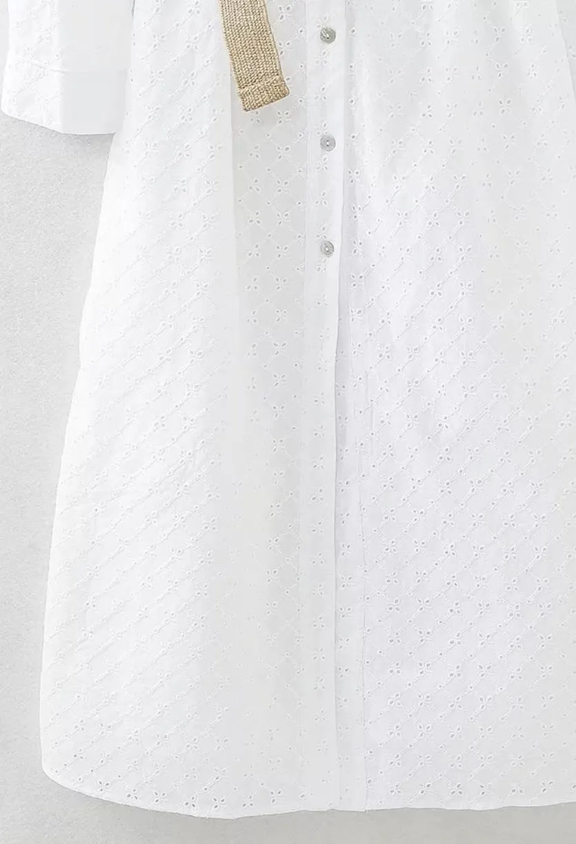 St Barts Cotton Eyelet  dress