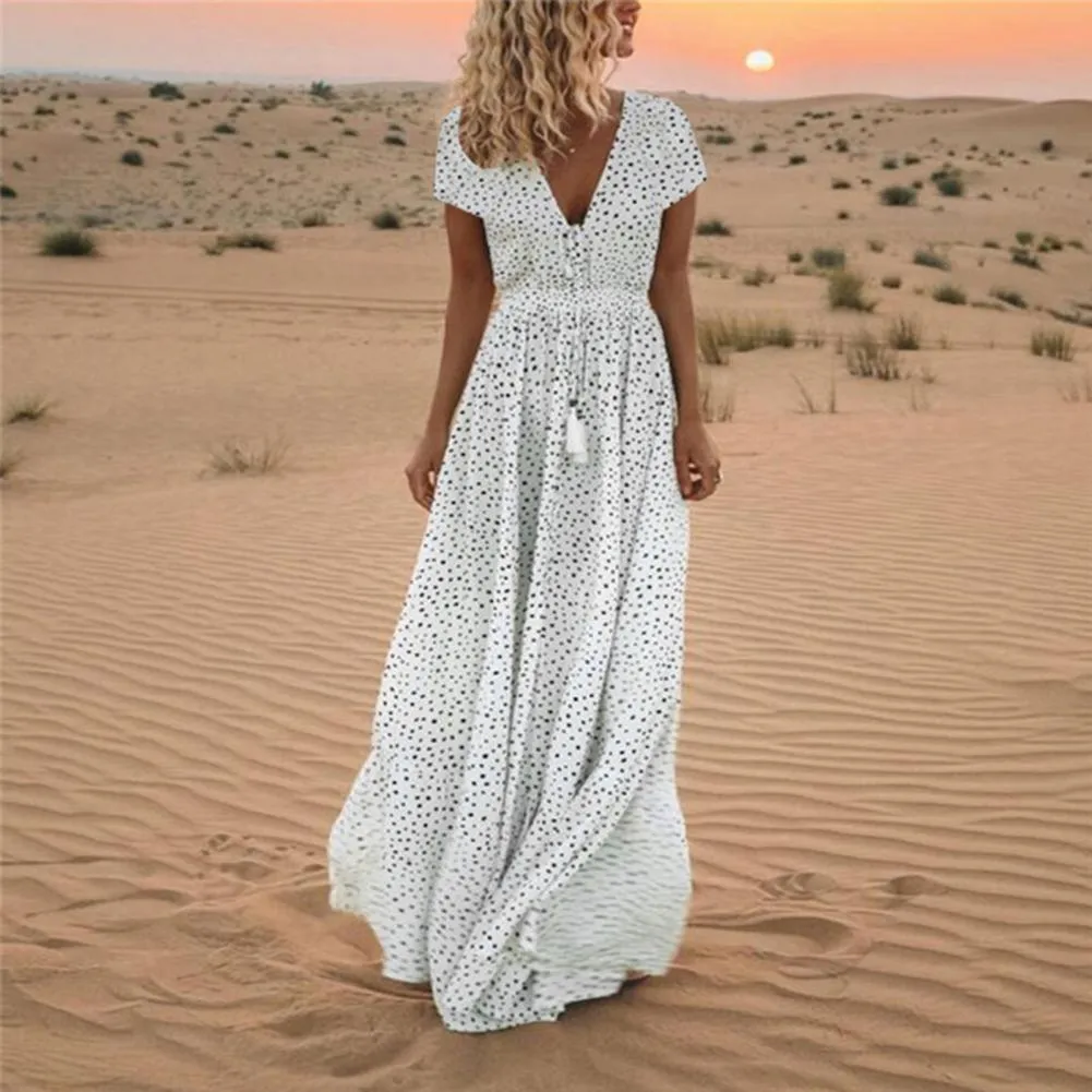 Summer Dresses floral maxi long beach dress