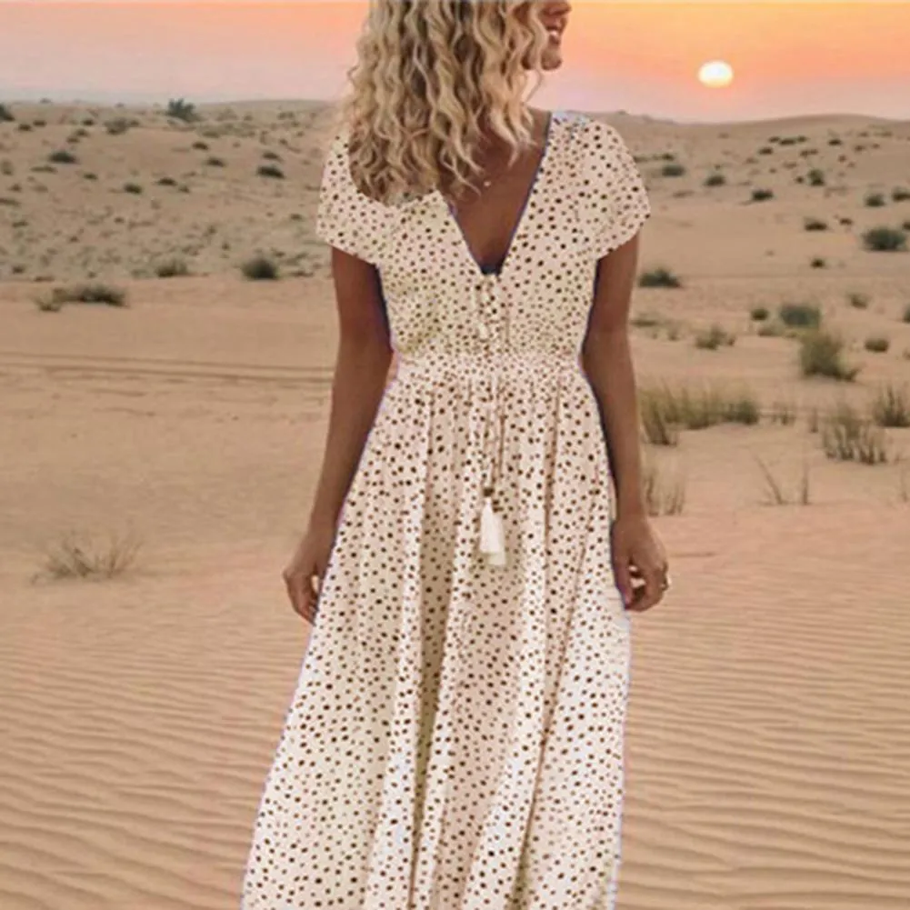 Summer Dresses floral maxi long beach dress