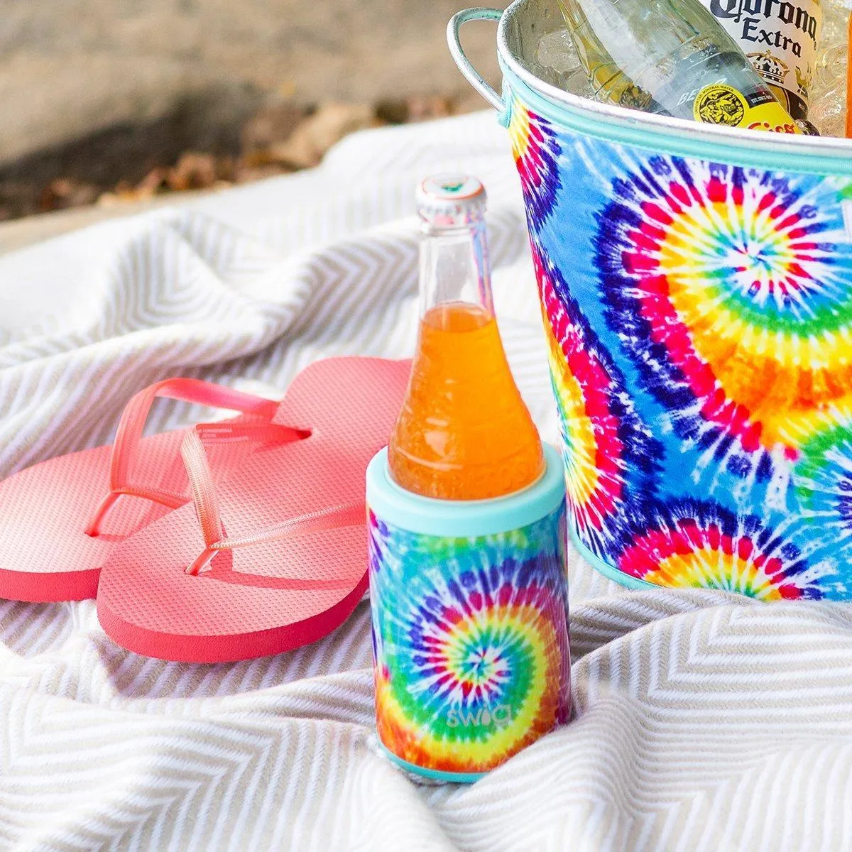 Swirled Peace Combo Can Bottle Cooler