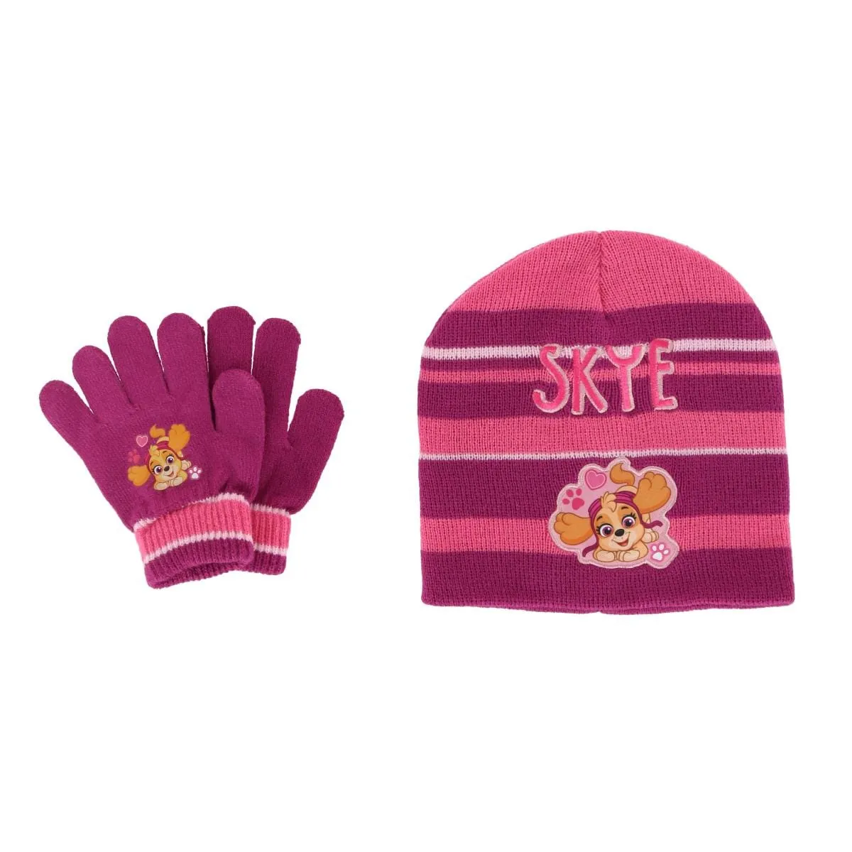 Textiel Trade Girl's One Size Fits Most Paw Patrol Skye Hat and Gloves Winter Set