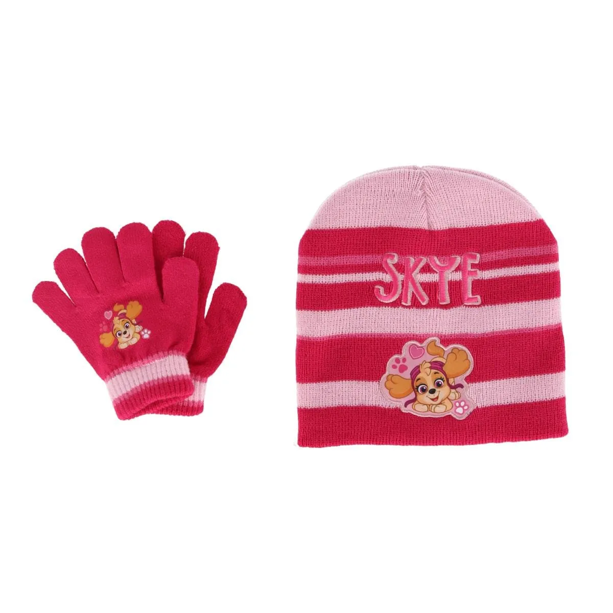 Textiel Trade Girl's One Size Fits Most Paw Patrol Skye Hat and Gloves Winter Set