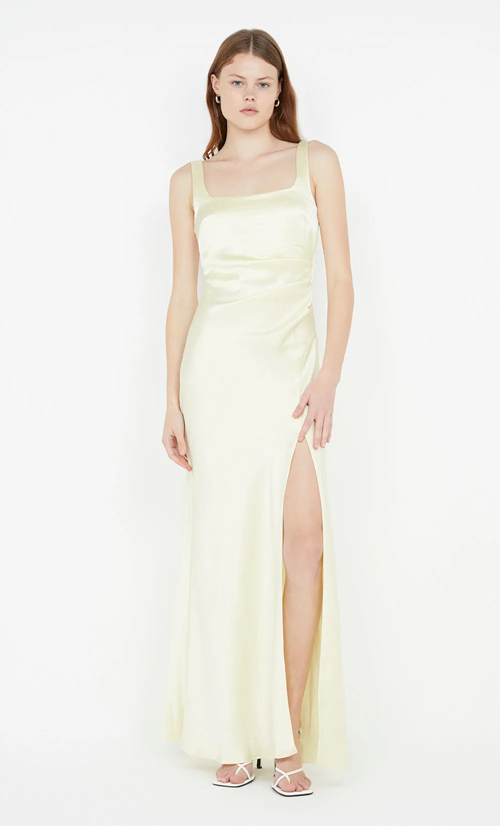 THE DREAMER SQUARE NECK DRESS - ICE YELLOW