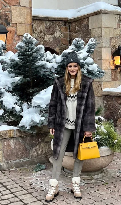 The Sharon Hooded Mink Fur Coat As Seen On Olivia Palermo