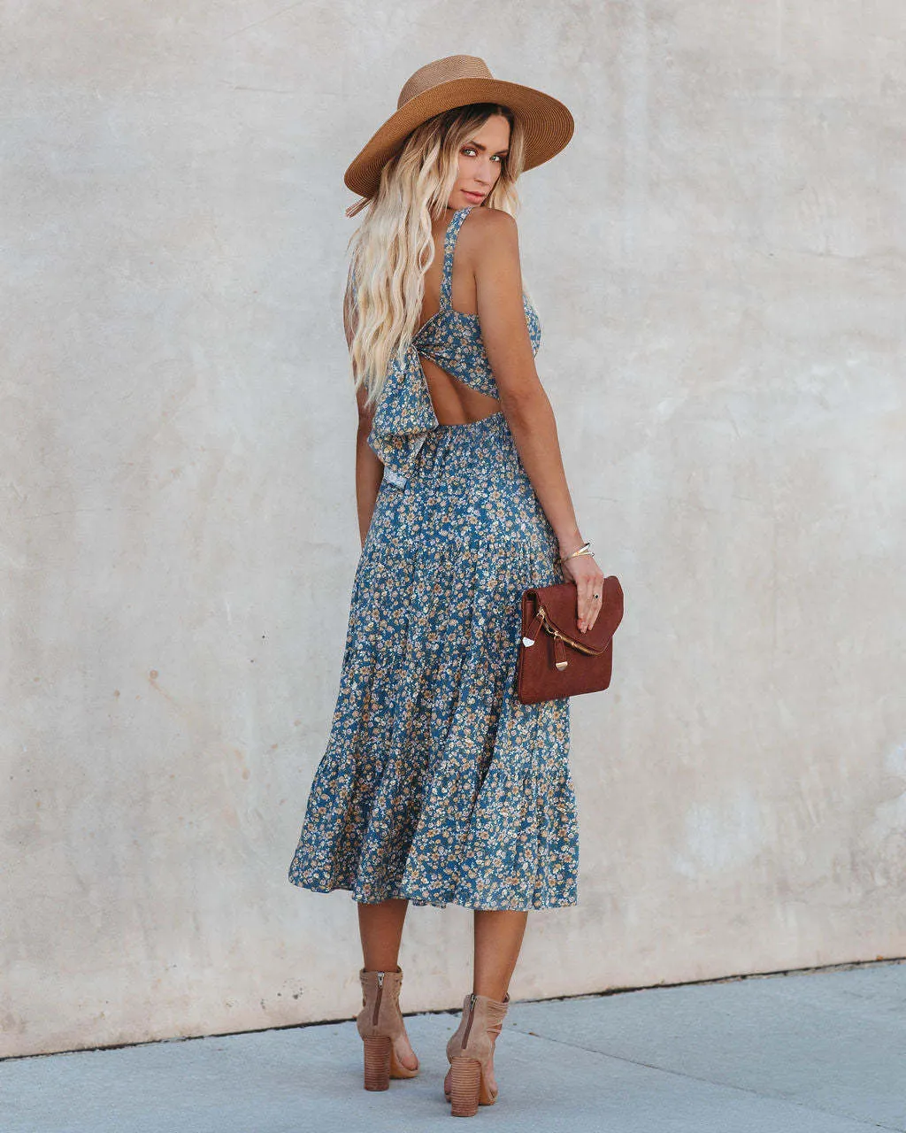 Time Spent Lace Up Paisley Maxi Dress