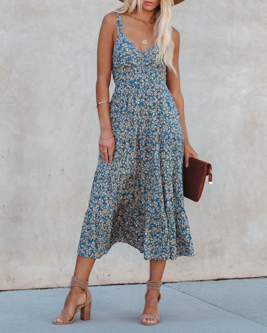 Time Spent Lace Up Paisley Maxi Dress