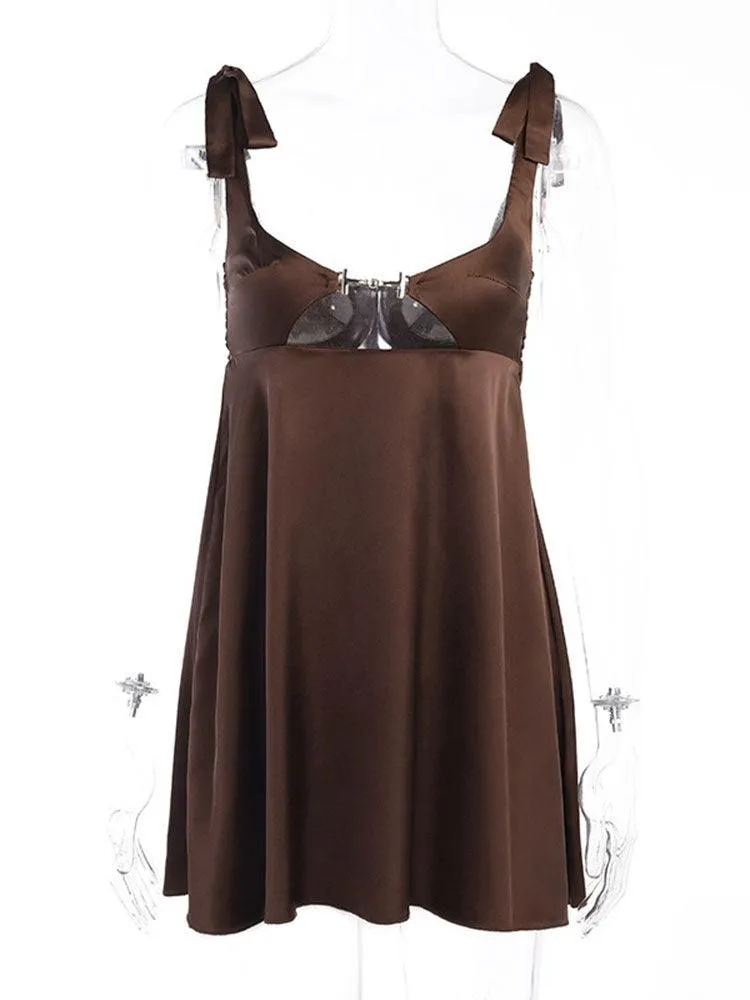 Toleet Averil Satin Chain Cut Out Dress