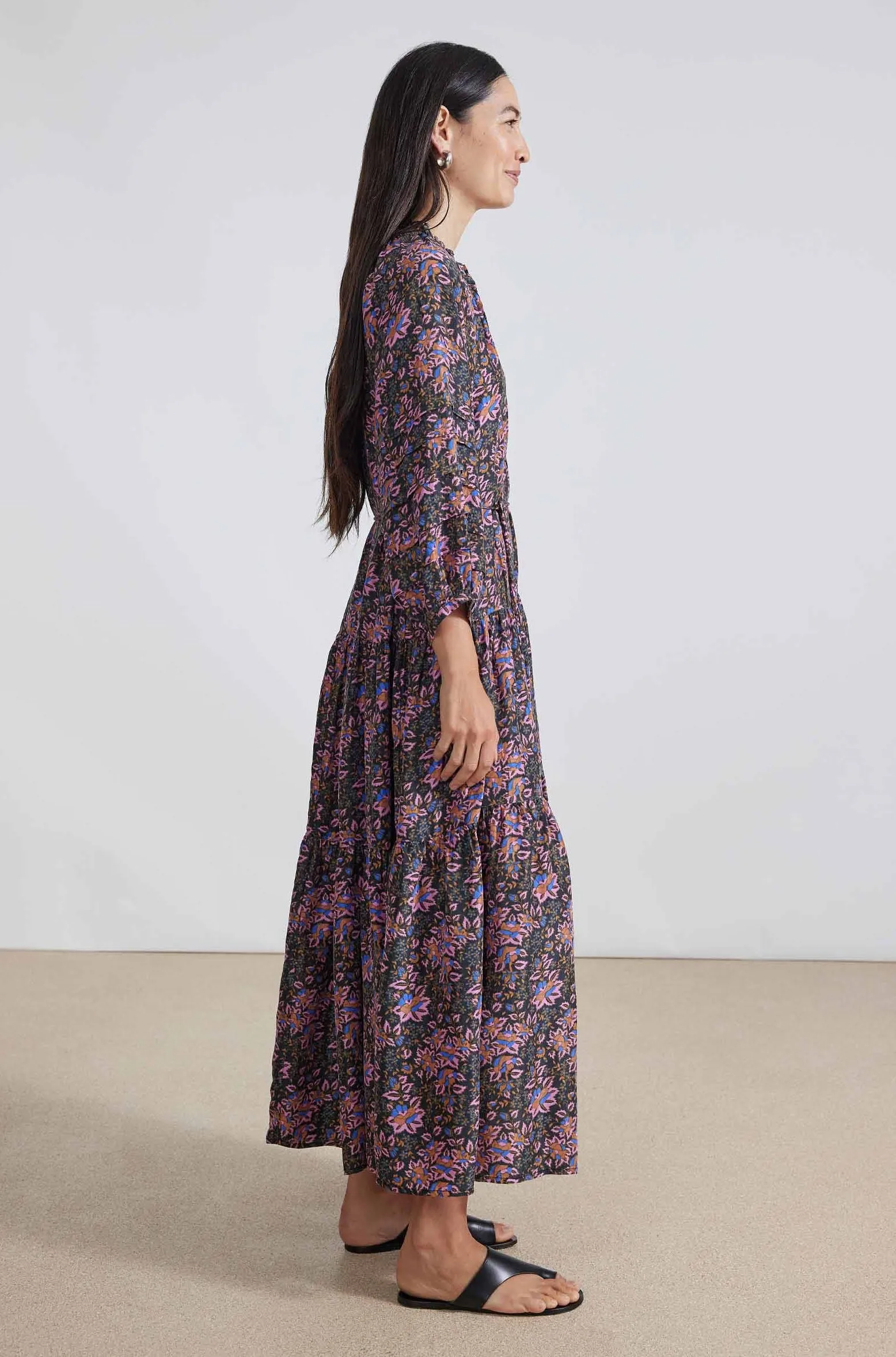 Trinidad Maxi Dress, Folk Foliage