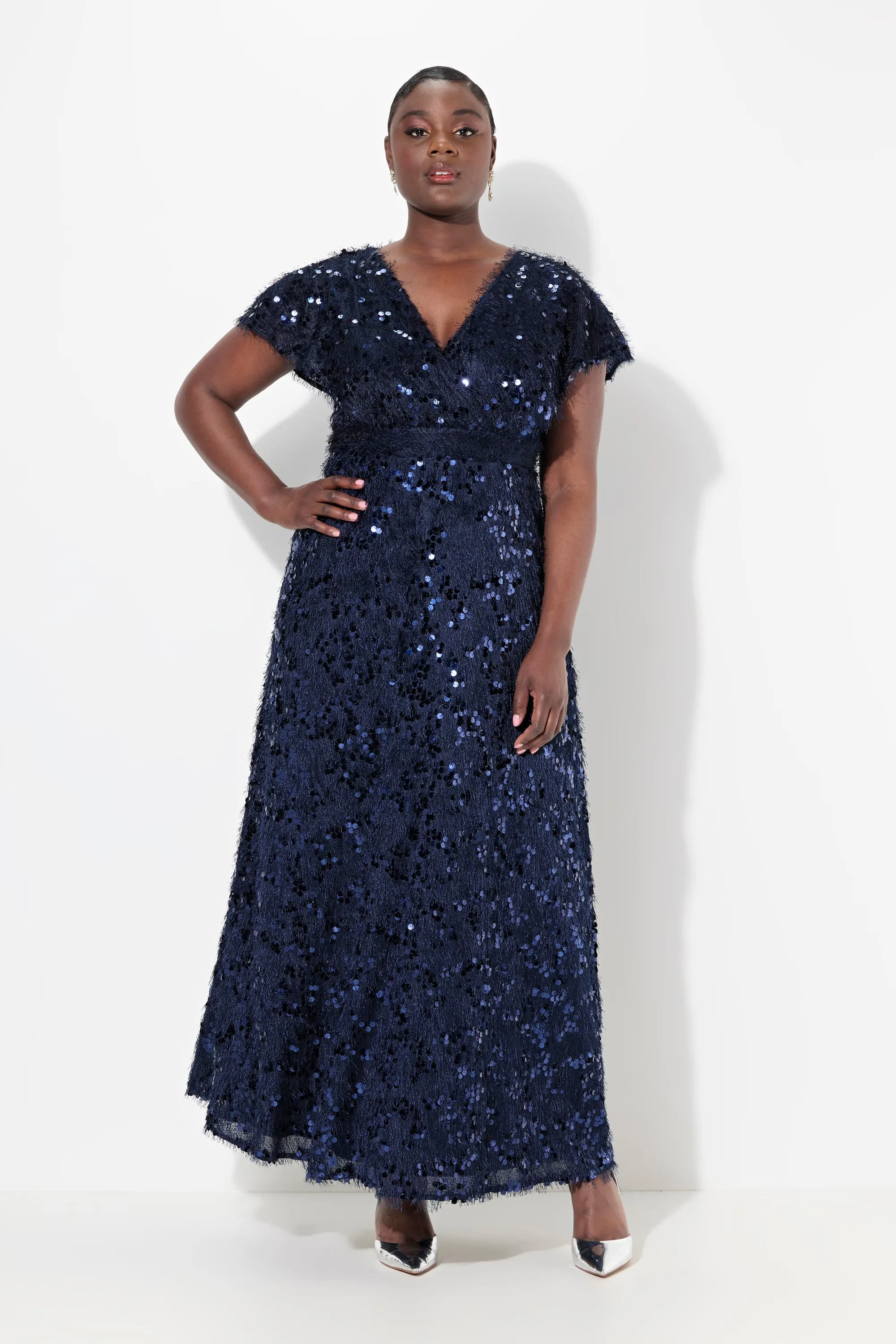 Ulla Popken Sequin Dress in Navy