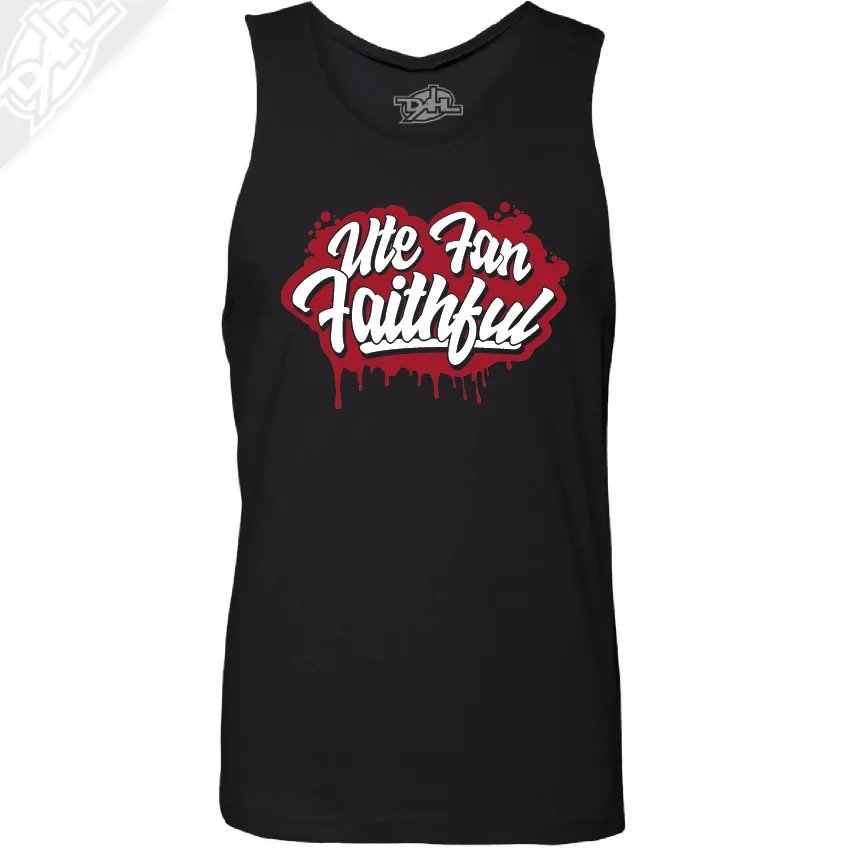 Ute Fan Faithful Script - Mens Tank Top