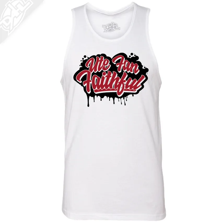 Ute Fan Faithful Script - Mens Tank Top