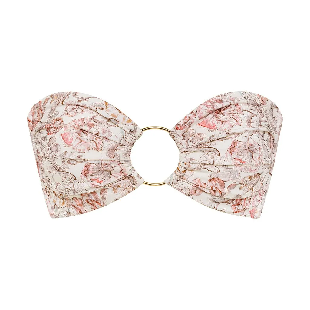 Venecia Floral Tori Ties Bandeau Bikini Top