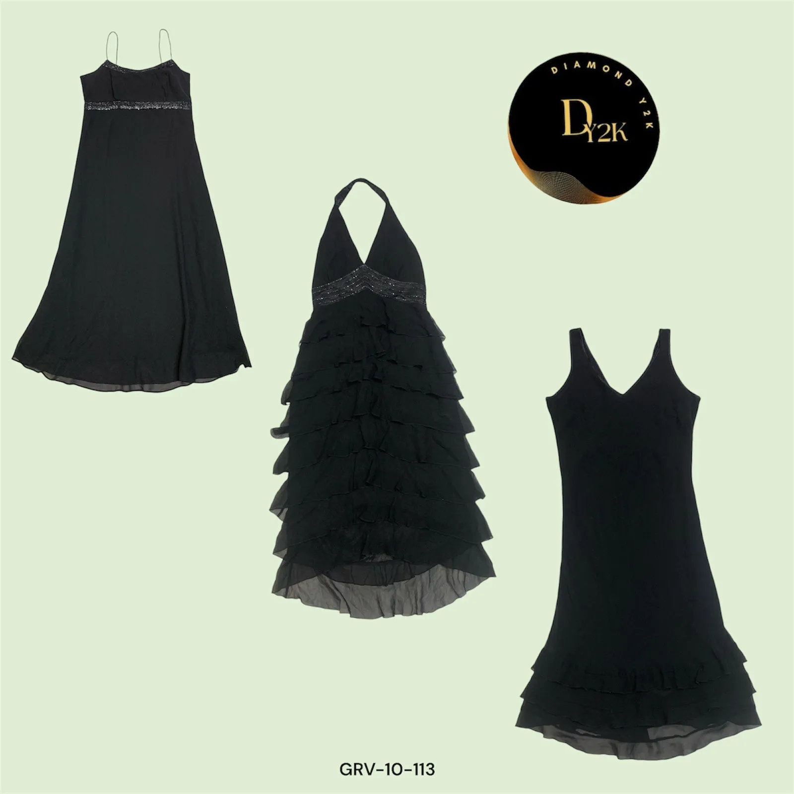 Vintage-Inspired Y2K Little Black Dress (GRV-10-113)