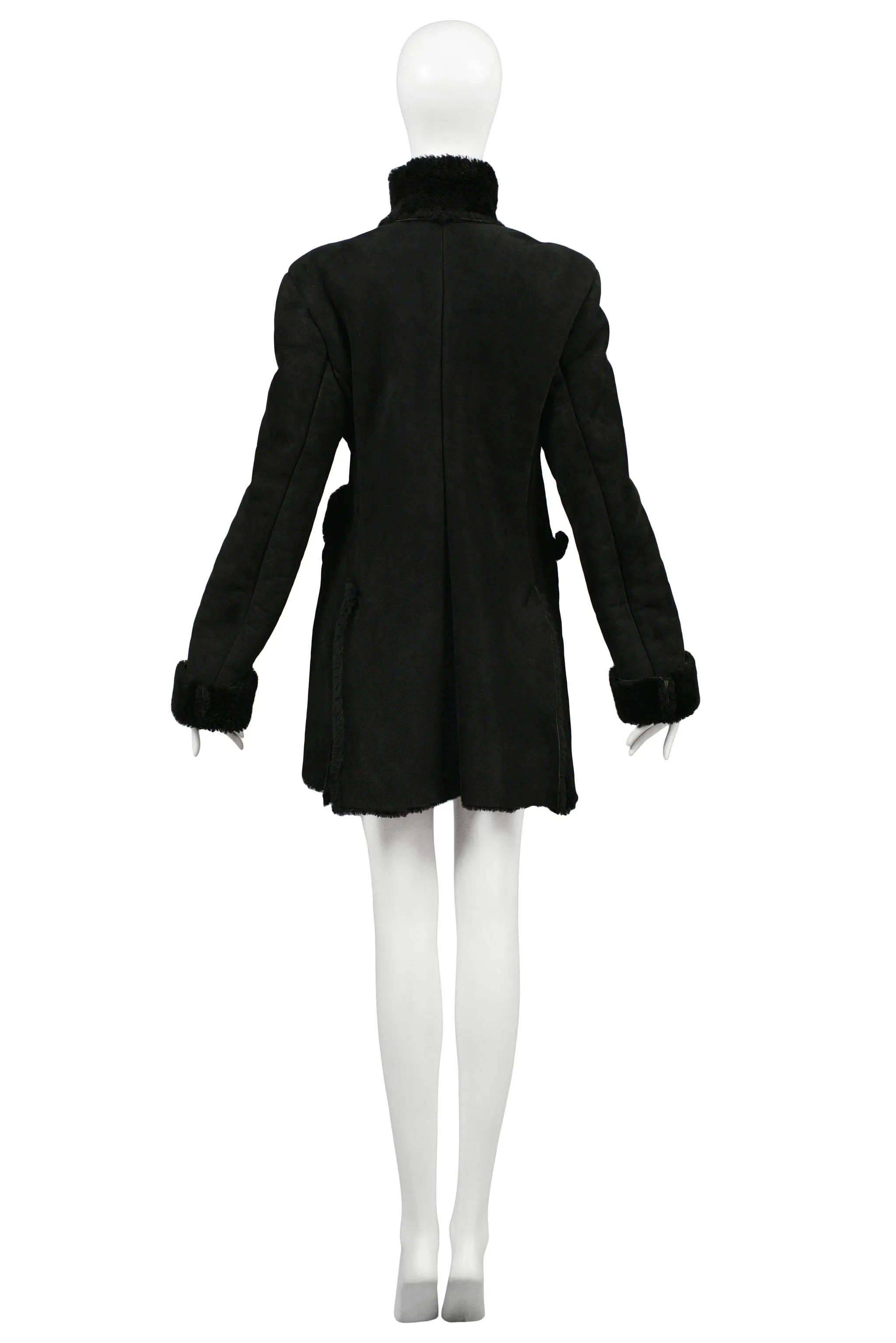 VIVIENNE WESTWOOD & MALCOLM MCLAREN WORLD'S END BLACK SHEARLING COAT