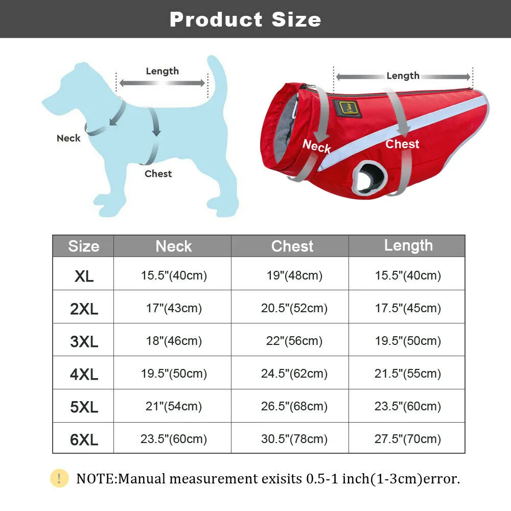 Waterproof /Reflective Padded Fleece Pet Coat