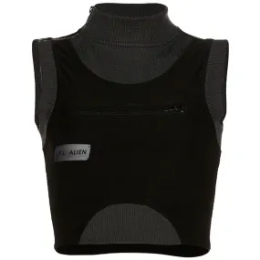 WLS Techwear Patchwork Print Vest