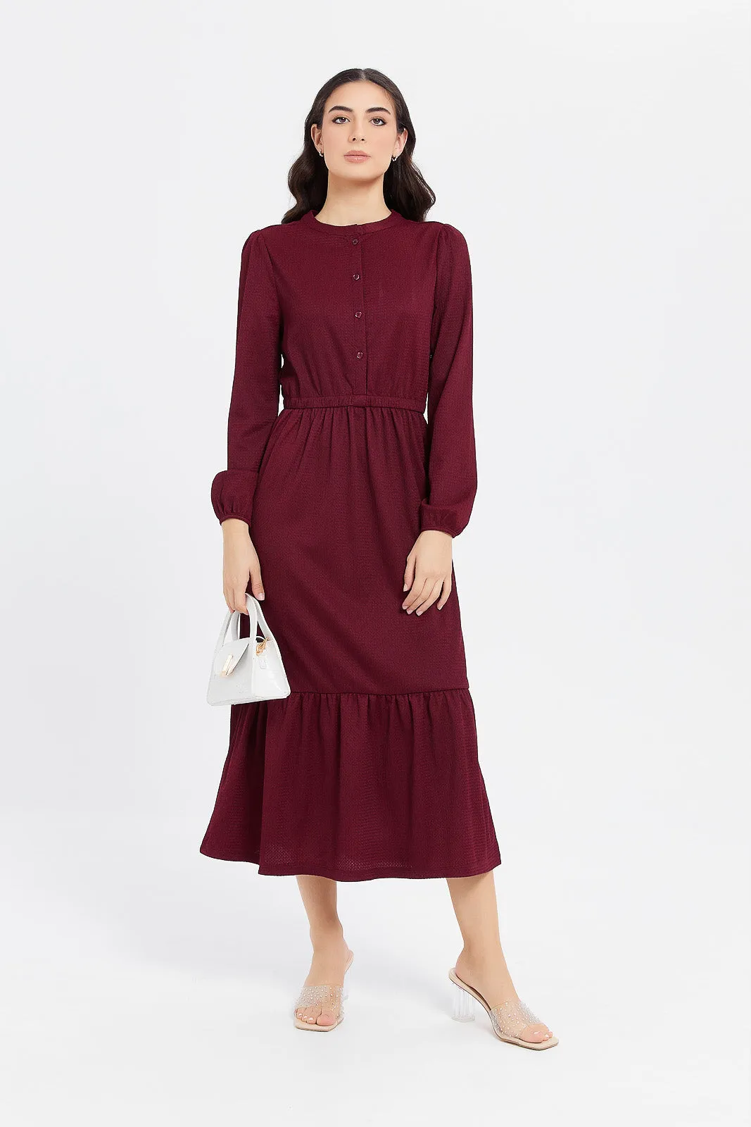 Women Burgundy Maxi Dress