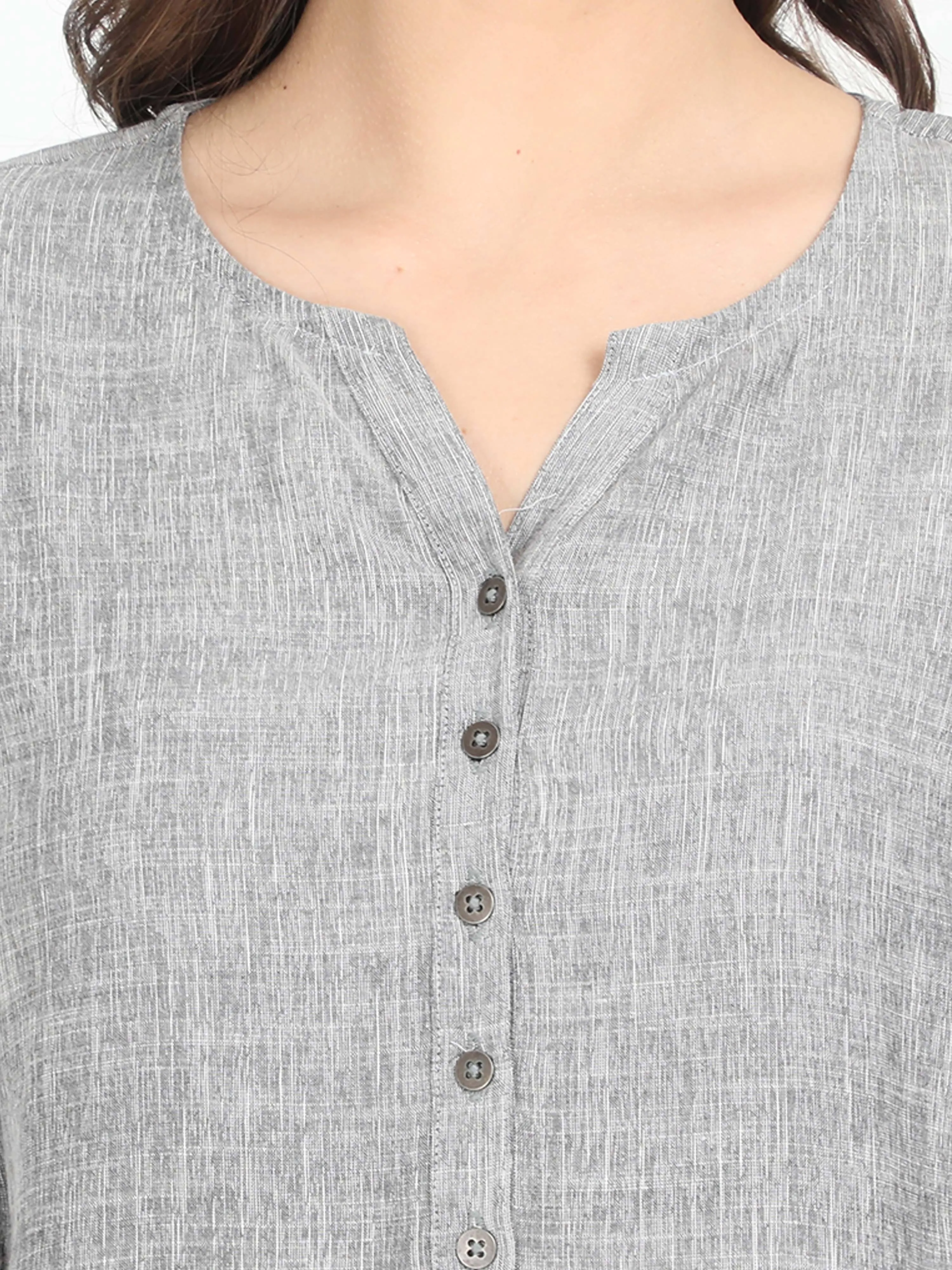 Women Grey Casual Top - Plain