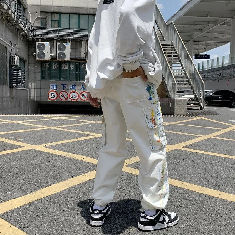 Workwear hip-hop drawstring trousers