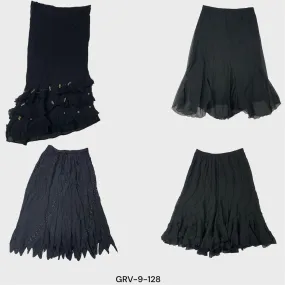 Y2K Black Poly Skirt – Embrace Retro Style with Modern Flair(9-128)