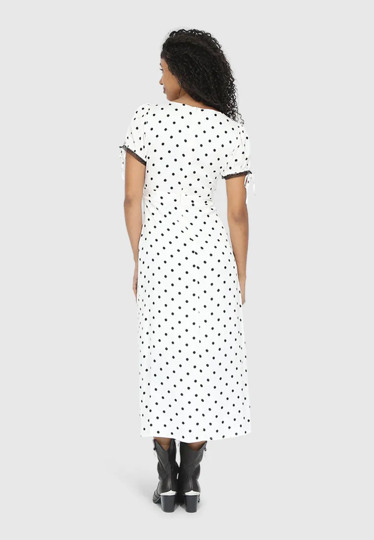 You & I Polka Dot Midi Dress - Black/White